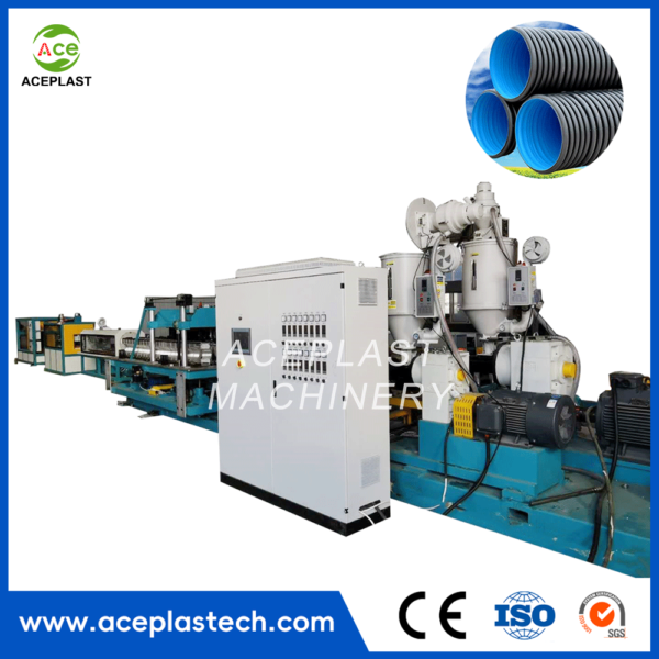 PE PVC Double Wall Corrugated Pipe Extrusion Line-1